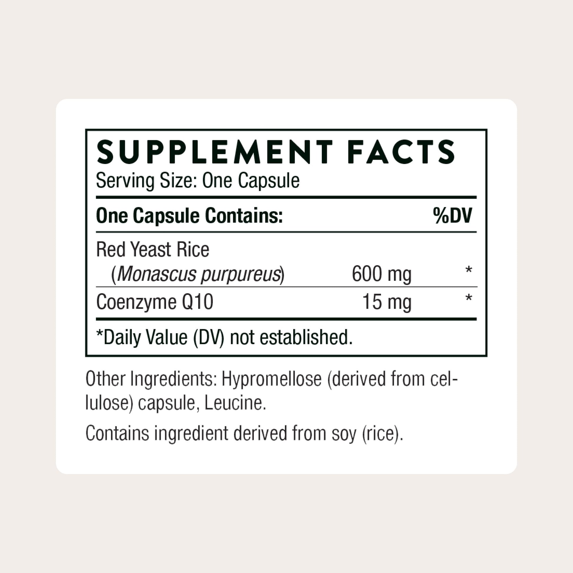 THORNE - Red Yeast Rice + CoQ10 - Maintain Healthy Cholesterol Levels & Supports Cardiovascular Health - Added Antioxidant Support* - Gluten-Free, Dairy-Free - 120 Servings THORNE buy australia supplements