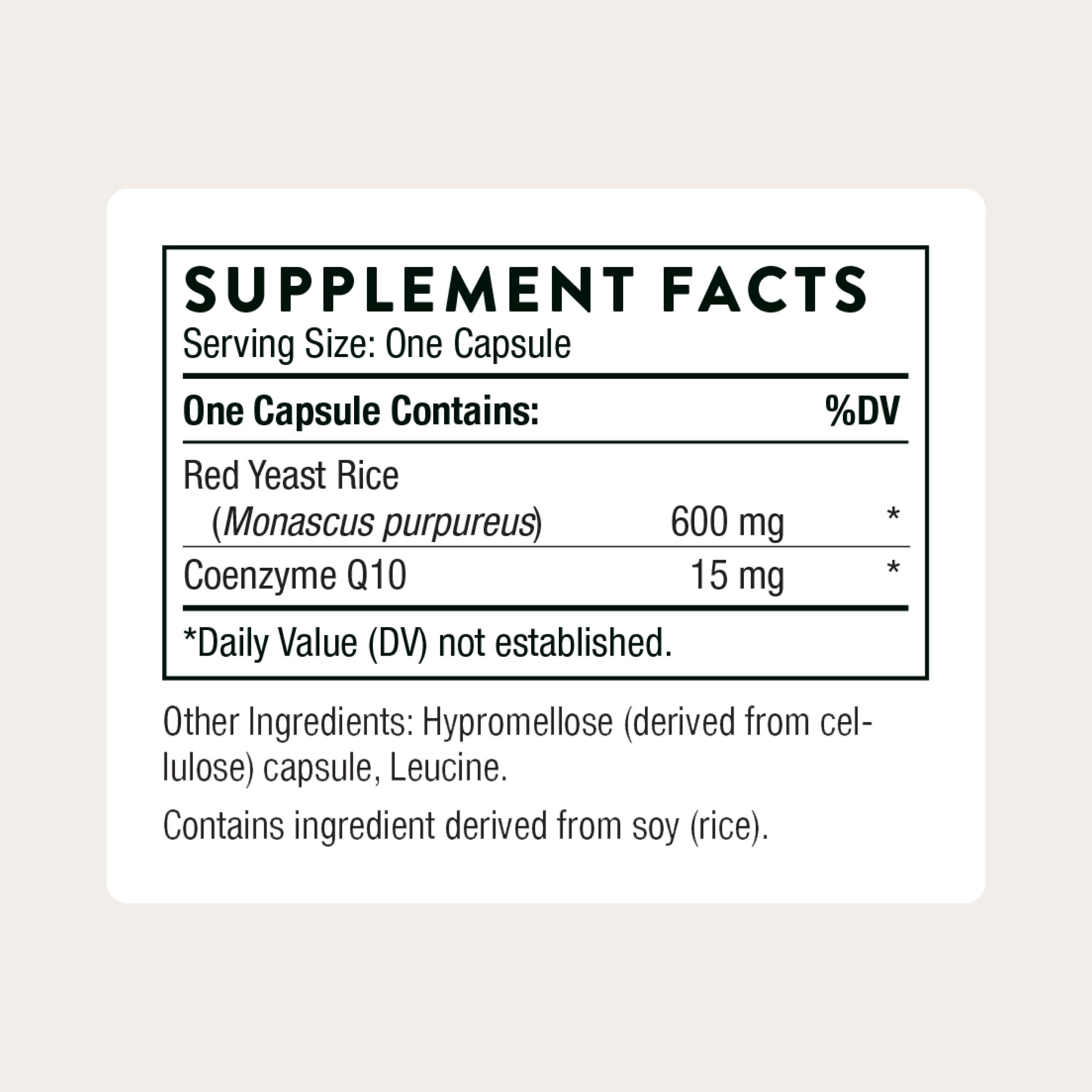 THORNE - Red Yeast Rice + CoQ10 - Maintain Healthy Cholesterol Levels & Supports Cardiovascular Health - Added Antioxidant Support* - Gluten-Free, Dairy-Free - 120 Servings THORNE buy australia supplements