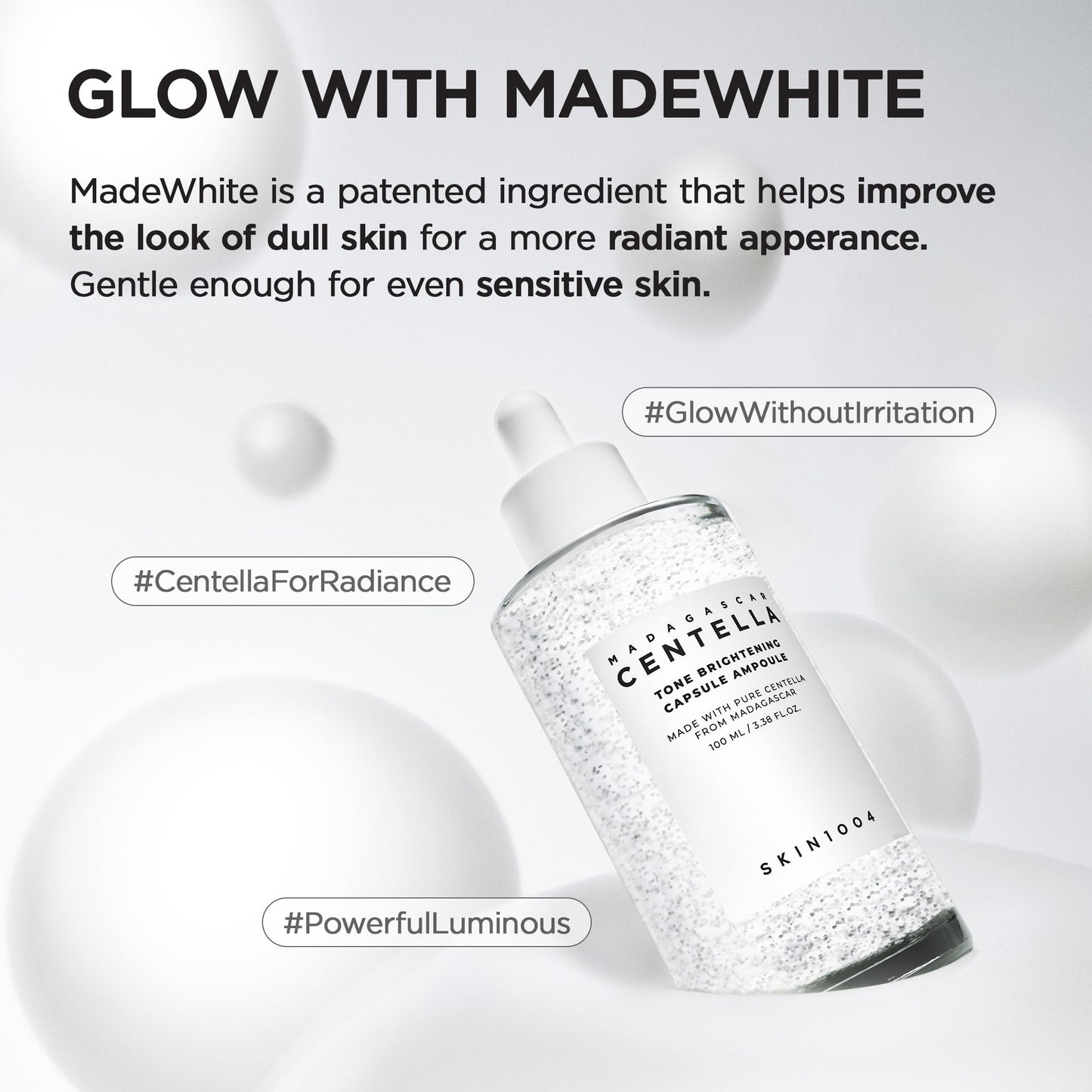 SKIN1004 Tone Balancing Capsule Ampoule, Niacinamide & Centella Serum for Face, Korean Hydrating Facial Serum for Unevne Skin Tone SKIN1004