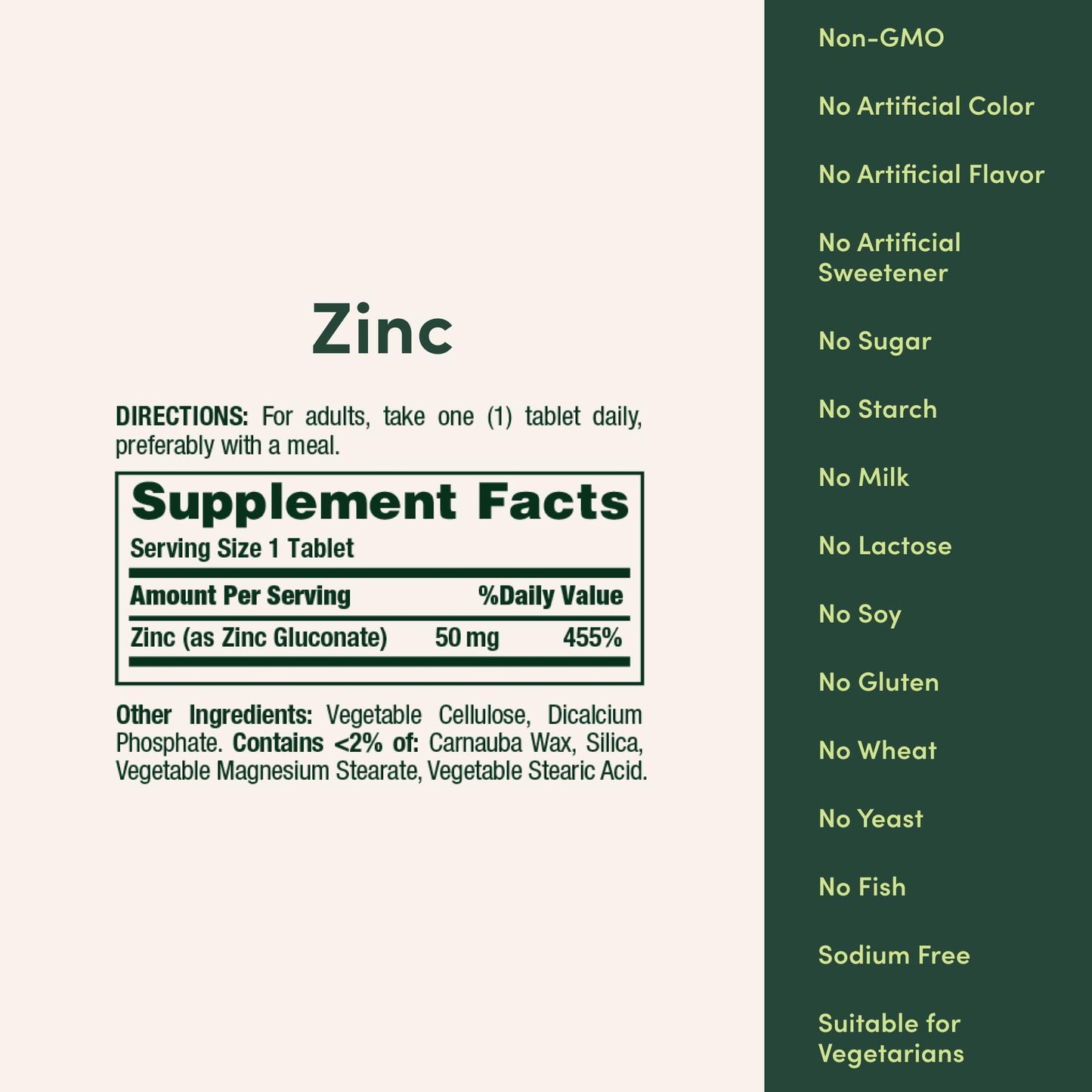 Nature’s Bounty Zinc 50mg, Immune Support & Antioxidant Supplement, Promotes Skin Health, 1 Caplet Per Day, Gluten Free, 250 Vegetarian Caplets Nature's Bounty