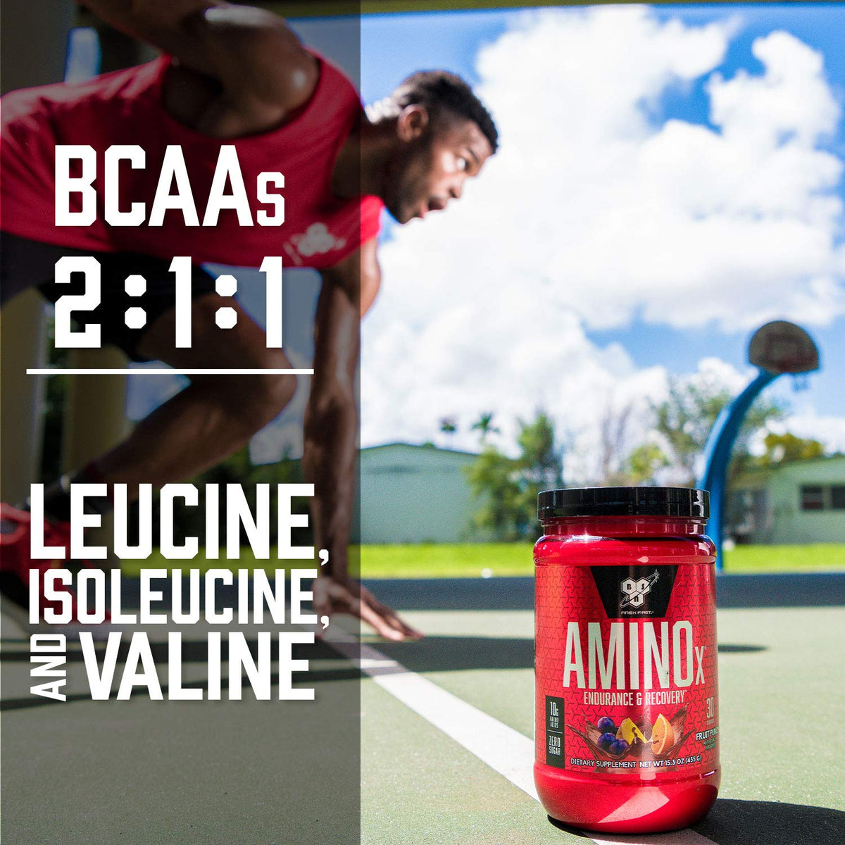 BSN Amino X Muscle Recovery & Endurance Powder with BCAAs, 10 Grams of Amino Acids, Keto Friendly, Caffeine-Free, Support Endurance, Zero Sugar, Blue Raz, BSN
