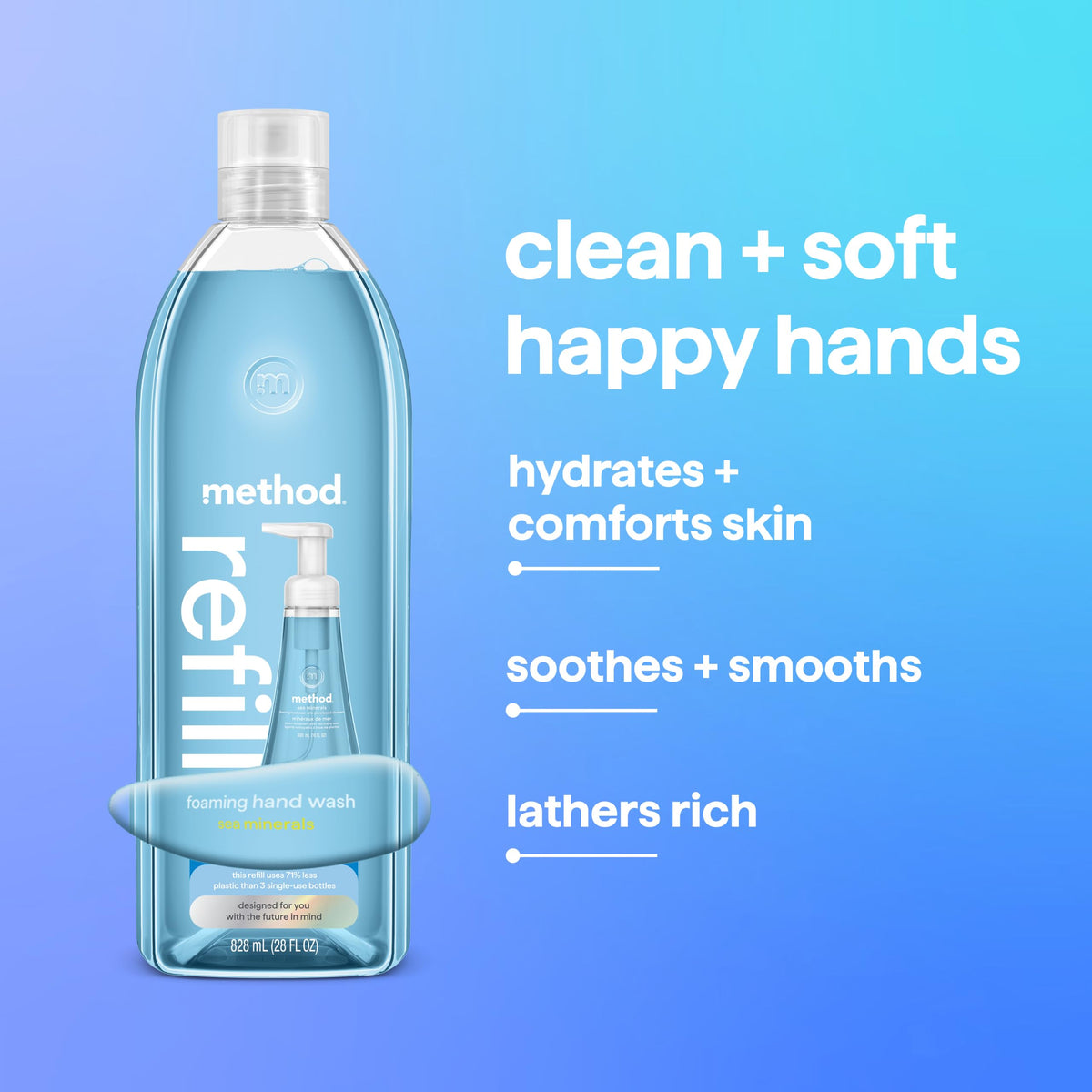 method Foaming Hand Wash Refill, Sea Minerals, 28 fl oz Method
