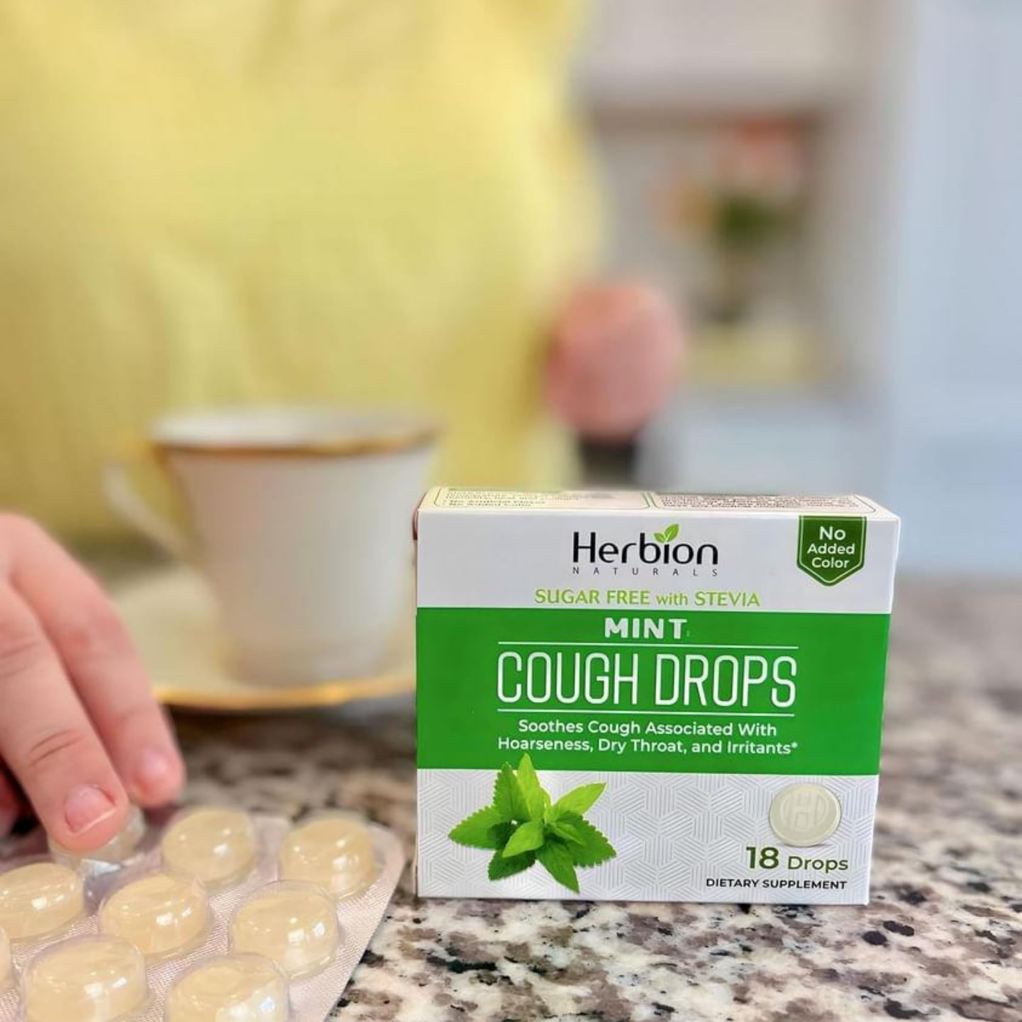HERBION Naturals Cough Drops, Sugar Free with Stevia, Dietary Supplement, Soothes Cough, for Adults & Children Over 6 Years, 18 Count, Mint, Pack of 1 HERBION buy australia supplements