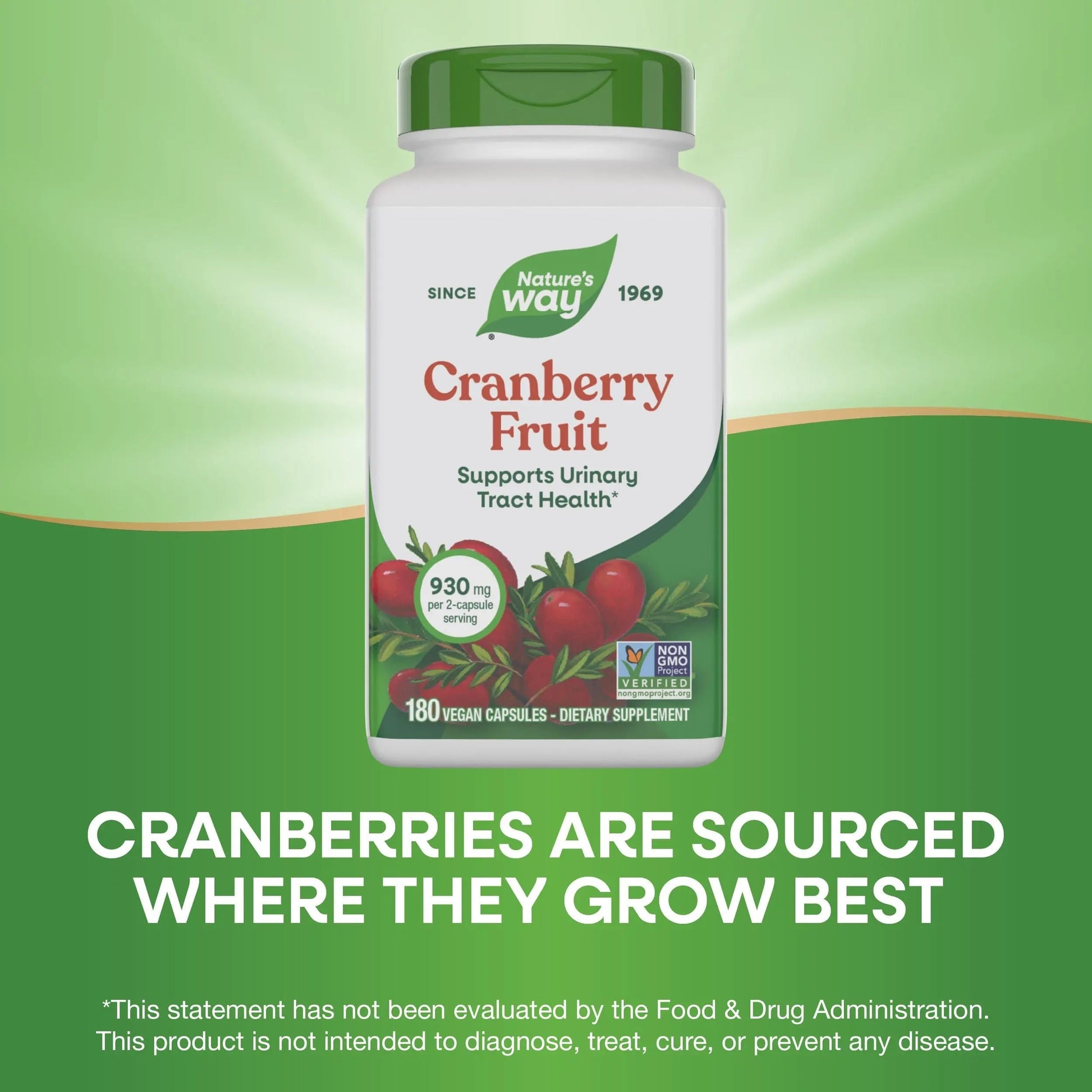 Nature's Way Cranberry Fruit, Cranberry Supplements, Supports Urinary Tract Health*, 930 mg per 2-Capsule Serving, 180 Capsules (Packaging May Vary) Nature's Way buy australia supplements