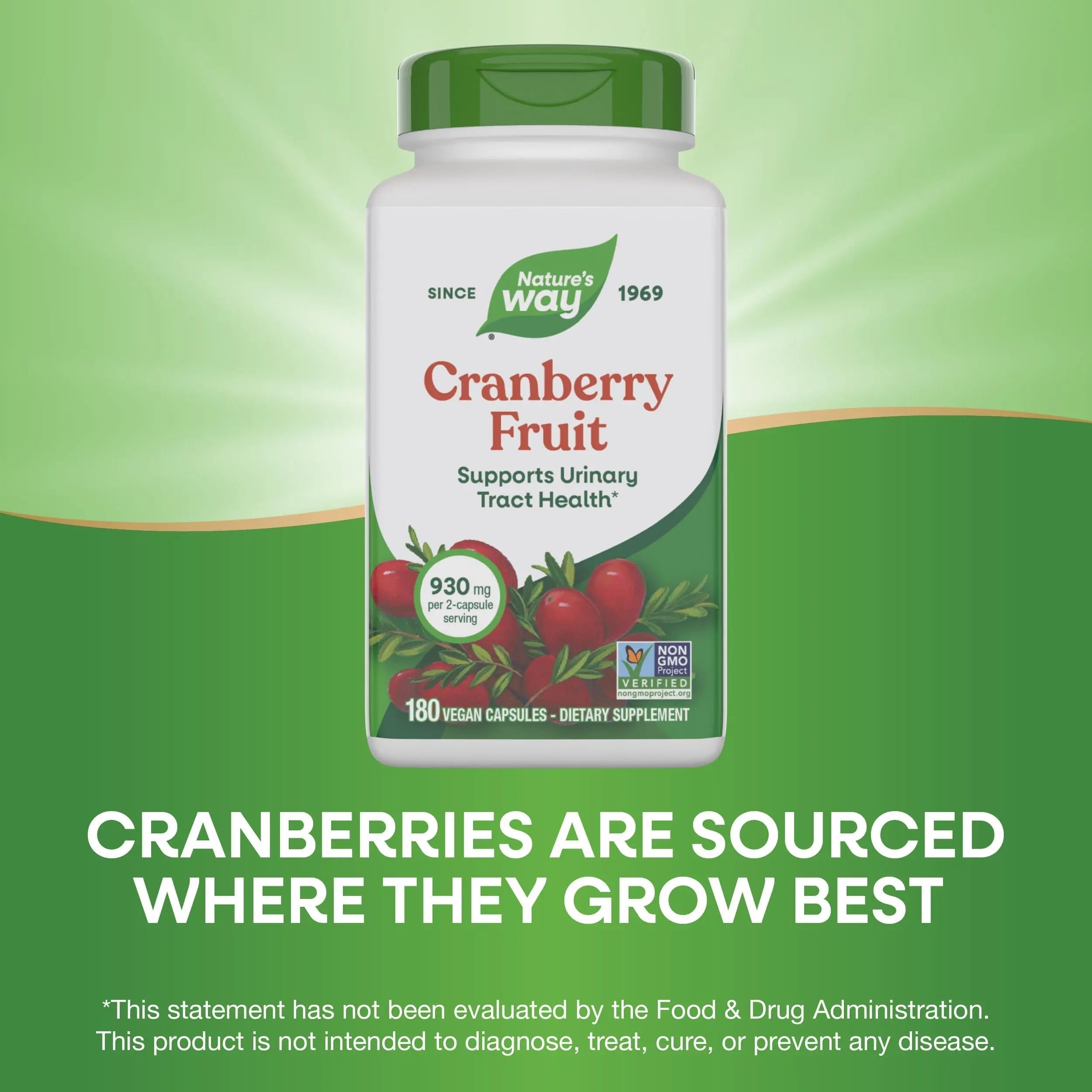 Nature's Way Cranberry Fruit, Cranberry Supplements, Supports Urinary Tract Health*, 930 mg per 2-Capsule Serving, 180 Capsules (Packaging May Vary) Nature's Way buy australia supplements