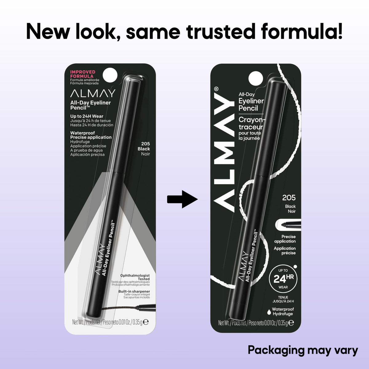 Almay All-Day Eyeliner Pencil, 205 Black, 0.01 oz Almay