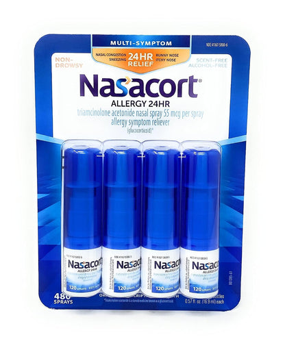 Nasacort Allergy 24 Hour, 0.57 Fluid Ounce, ApMpGI 4 Pack (120 Sprays/Pack) Gsupps Australia