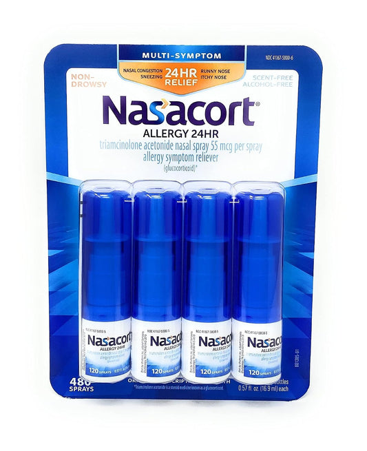 Nasacort Allergy 24 Hour, 0.57 Fluid Ounce, ApMpGI 4 Pack (120 Sprays/Pack) Gsupps Australia