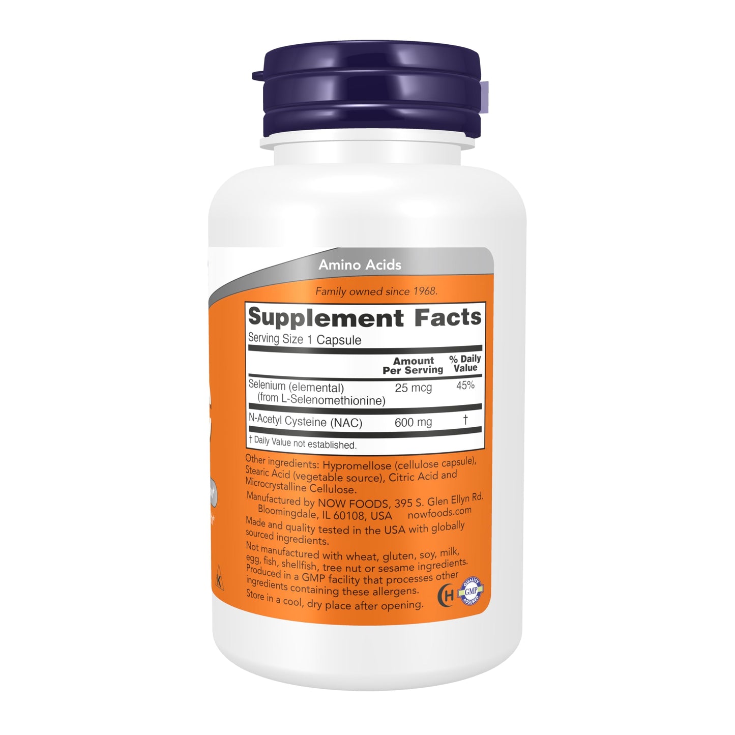 NOW Supplements, NAC (N-Acetyl Cysteine) 600 mg with Selenium, 250 Veg Capsules Gsupps Australia
