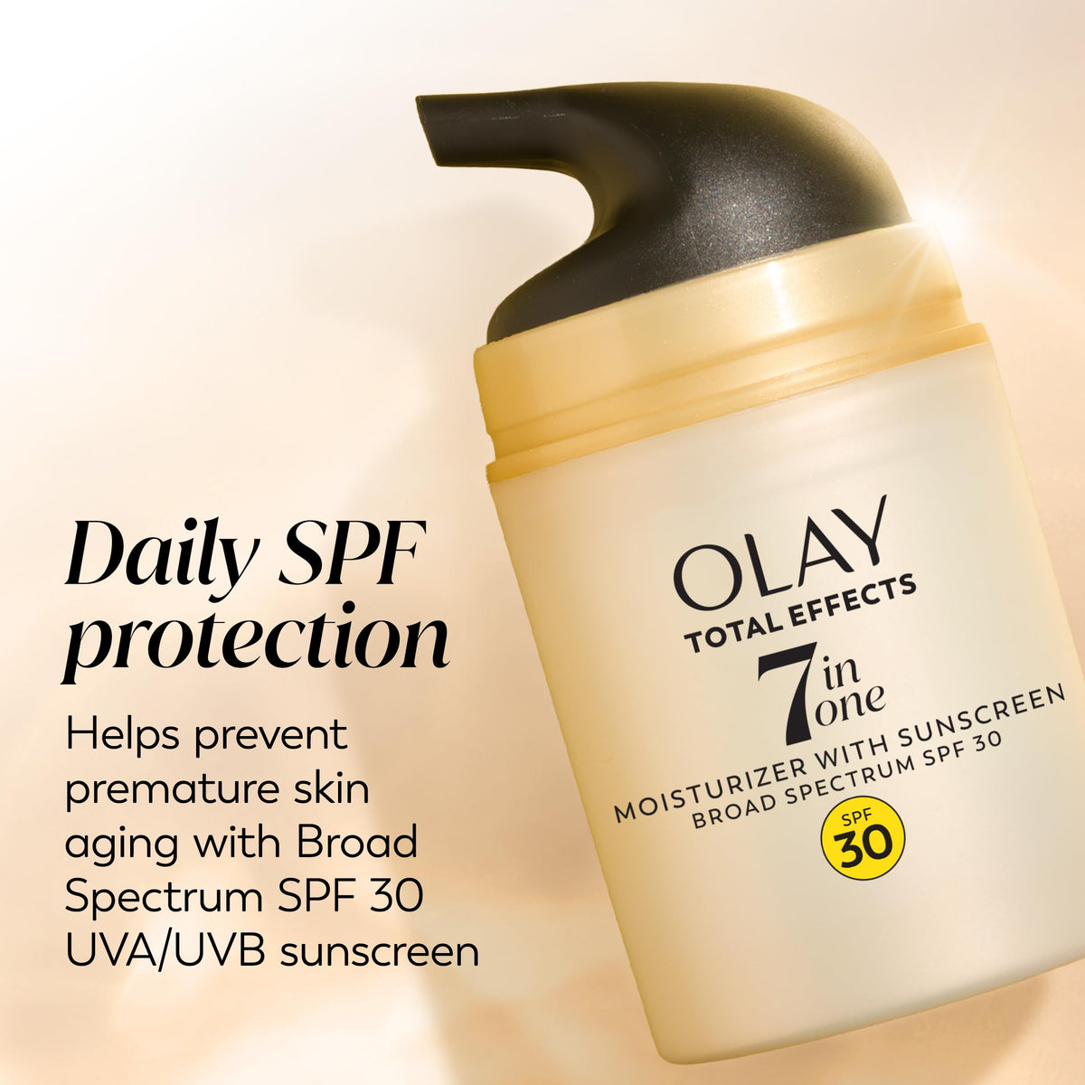 Olay Facial Moisturizing Lotion SPF 30 Total Effects for Dry Skin, 7 Benefits including Minimize Pores, Anti-Aging, 1.7 oz Olay