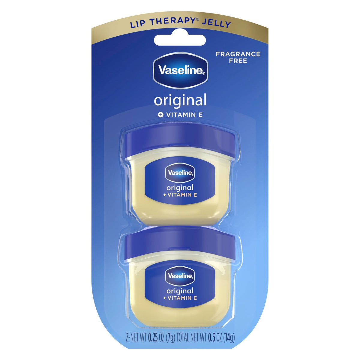 Vaseline Lip Therapy Original Mini Lip Balm, Hydrating Dry Lips 0.5oz 2ct Vaseline