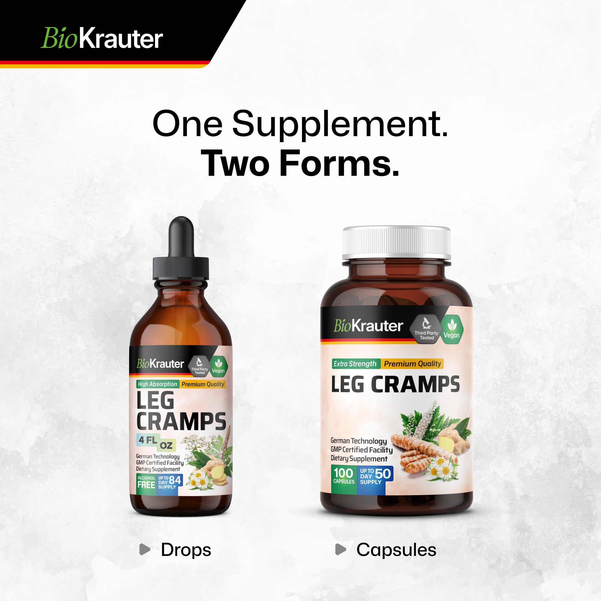 BIO KRAUTER® Magnesium Glycinate for Leg Сramps & Relax - 5-in-1 Formula Magnesium Glycinate 400mg with Turmeric, Black Cohosh, Ginger, Chamomile 1200 mg 100 Caps - No Fillers, Non-GMO, 50-Day Supply BIO KRAUTER buy australia supplements