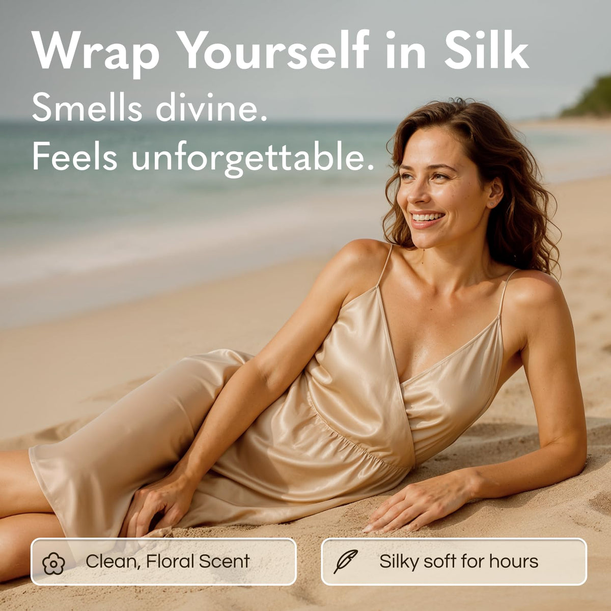 GODA Silk Body Oil Women - Firming Anti Aging Moisturizing Formula, Crepey Skin Hydrating After Shower, Scented Organic Blend Premium Skincare GODA