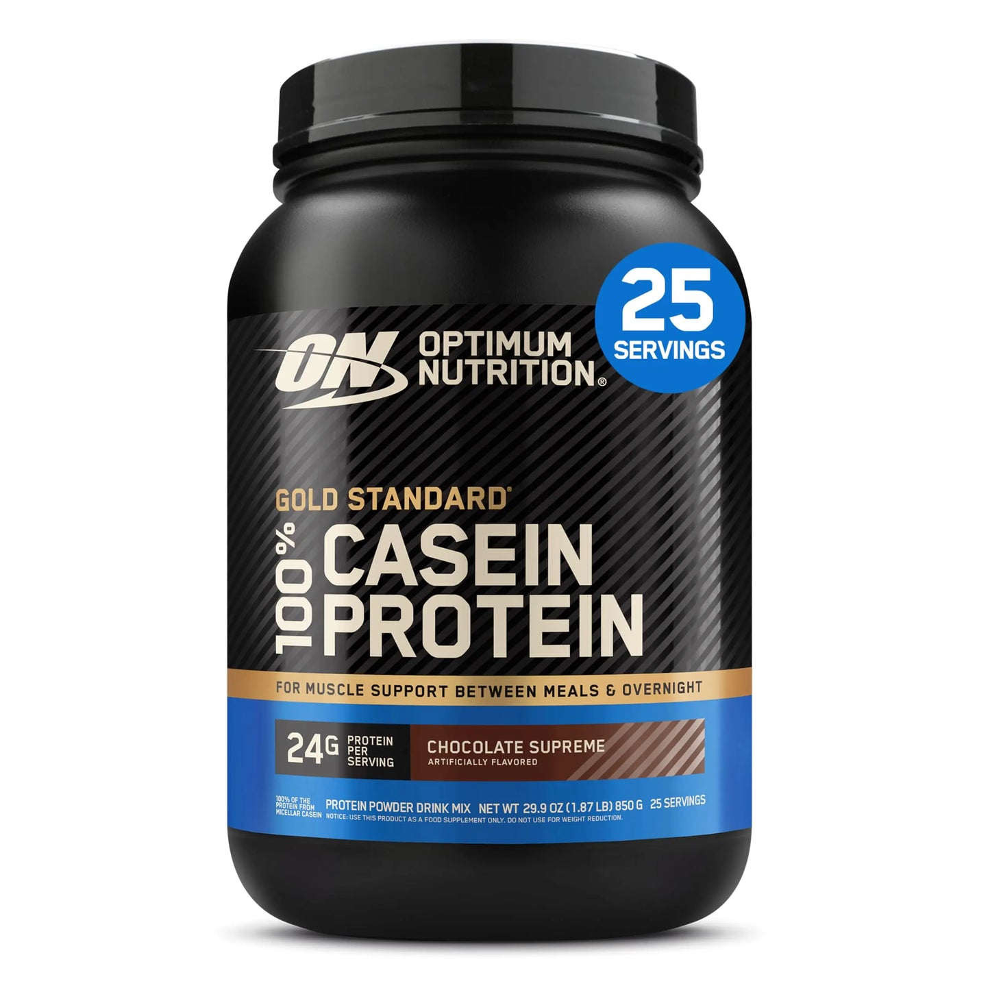 Optimum Nutrition Gold Standard 100% Micellar Casein Protein Powder, Slow Digesting, Helps Keep You Full, Overnight Muscle Recovery, Chocolate Supreme, 2 Pound (Packaging May Vary) Optimum Nutrition