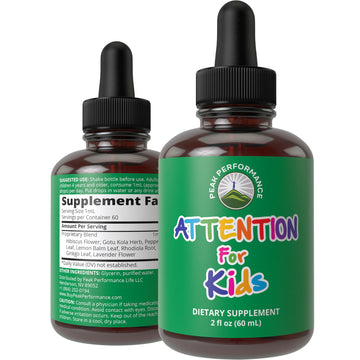Kids Focus Drops. Attention Deficit Liquid Supplement for Concentration, Attention, Brain, Memory. No Bitter Taste. Natural Non-Habit Forming Sugar Free 7-in-1 Vegan Nootropic for Children, Teenagers Peak Performance buy australia supplements