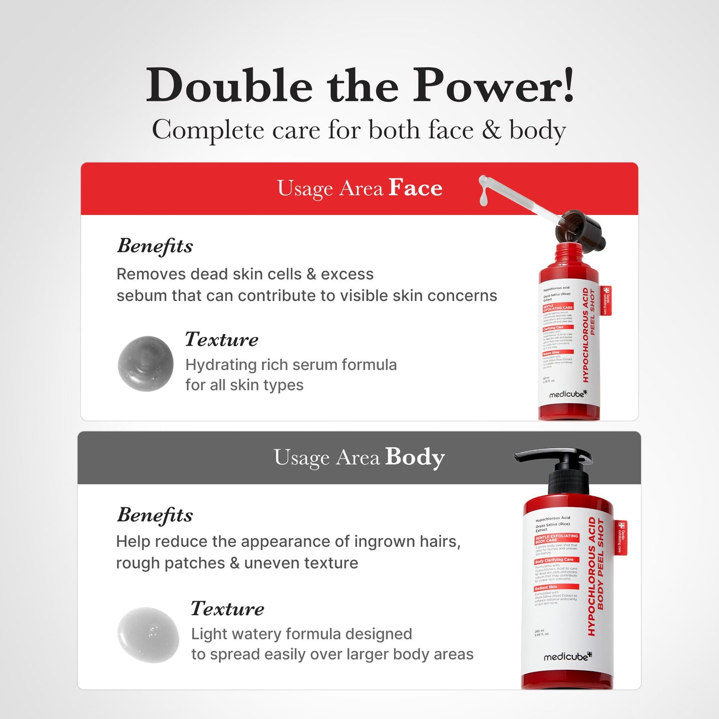 medicube Peel Shot with Hypochlorous Acid | Gentle Exfoliating Serum for Dead Skin Cells & Pores, Blackheads & Excess Sebum Control medicube
