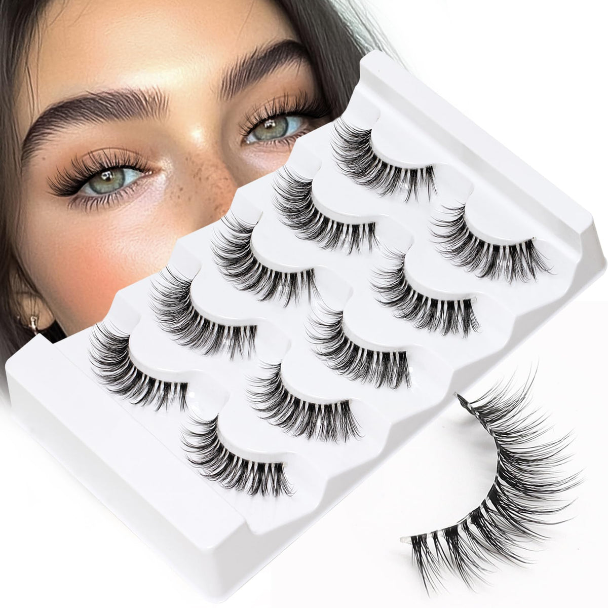 Veleasha Lashes Cat Eye False Eyelashes Wispy Lash Strips Eyelash (G2) Veleasha