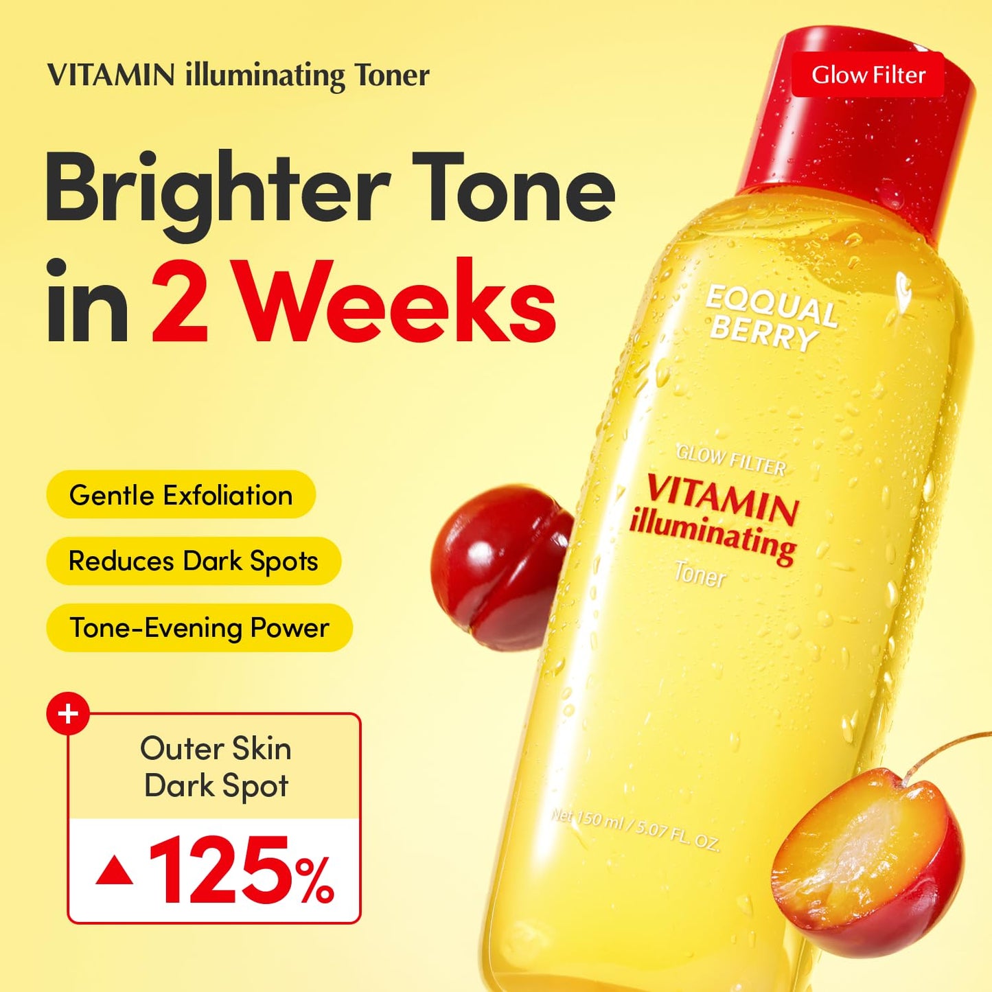 EQQUALBERRY Vitamin Illuminating Toner - Brightening Vitamin C & Niacinamide 3% EQQUALBERRY