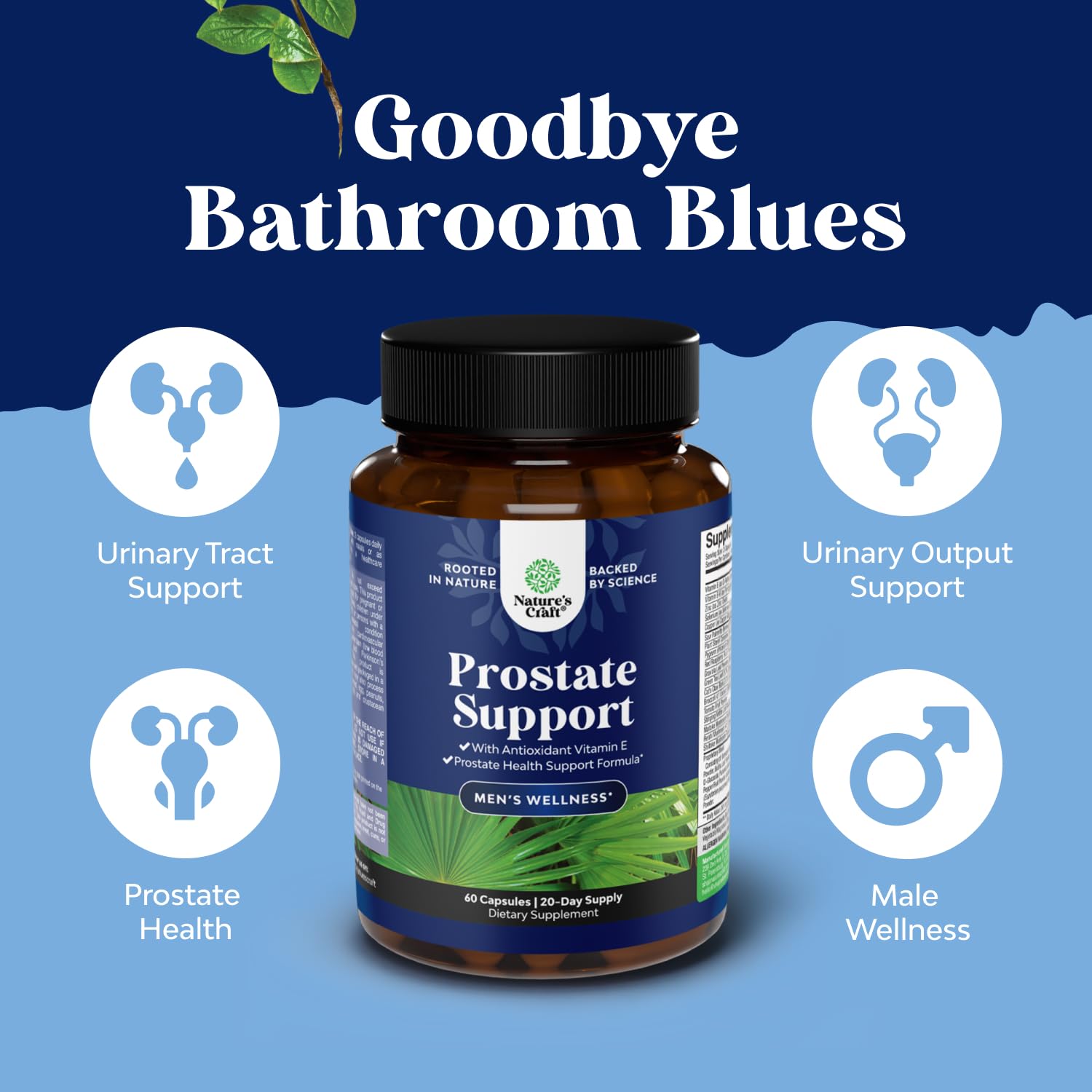 Herbal Prostate Supplement for Men - Potent Pygeum and Saw Palmetto Extract for Urinary Tract Support - Prostate Health Blend with Beta Sitosterol & Green Tea - Nighttime Comfort Support - 90 Count Gsupps Australia