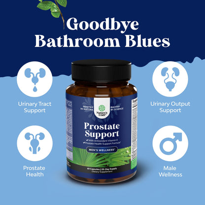 Herbal Prostate Supplement for Men - Potent Pygeum and Saw Palmetto Extract for Urinary Tract Support - Prostate Health Blend with Beta Sitosterol & Green Tea - Nighttime Comfort Support - 90 Count Gsupps Australia