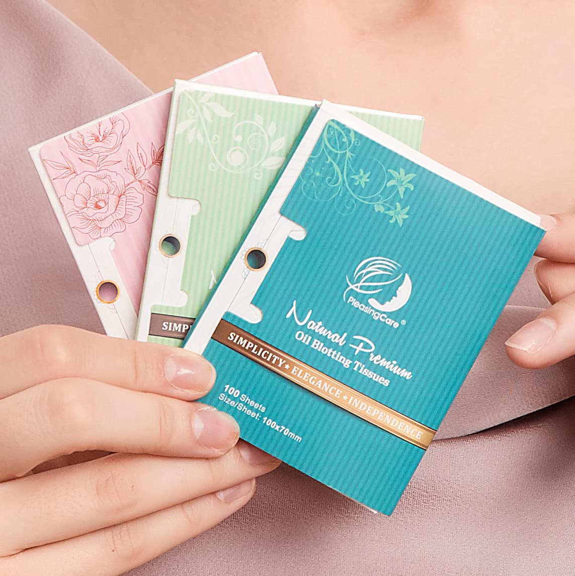 Large Face Oil Blotting Sheets – 1pk/100 Makeup Friendly – High Absorbency PleasingCare