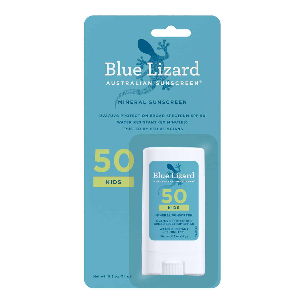 Blue Lizard Kids Mineral SPF 50 Sunscreen Stick, Zinc Oxide, 100% Mineral Actives, Developed for Kids’ Sensitive Skin, TSA-Friendly, Vegan, Paraben-free, Fragrance-Free, 0.5 oz BLUE LIZARD