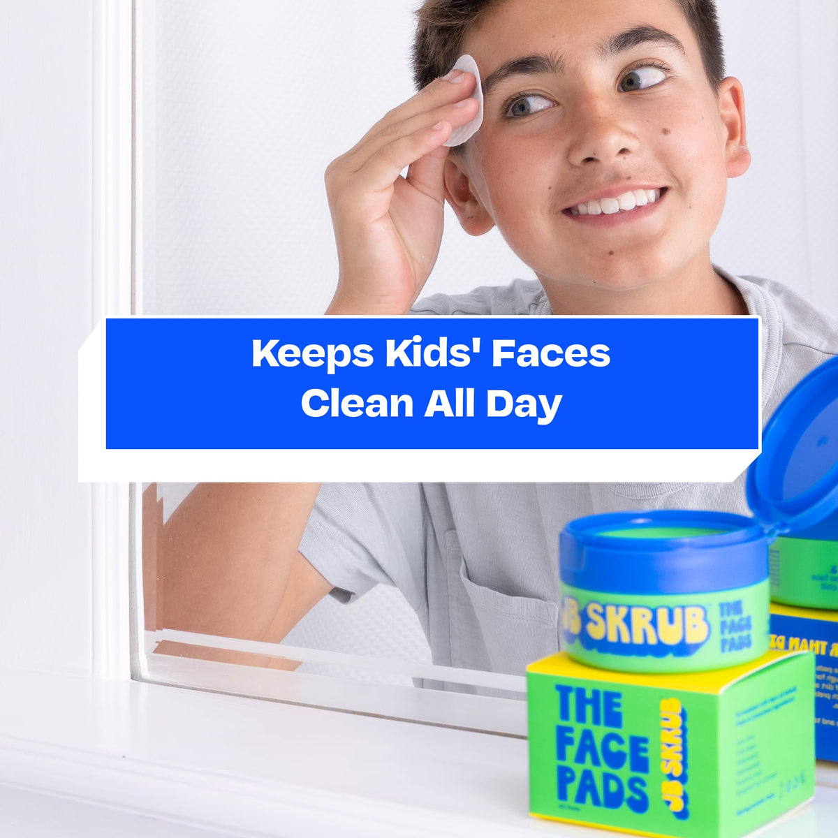Acne Face Wipes for Teen Boys, 40 Cleansing Pads with Niacinamide JB SKRUB