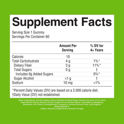 MARYRUTH'S Fiber Gummies for Kids | 2 Month Supply | Sugar Free | Kids Fiber Gummies Ages 4+ | Soluble Fiber Supplement | Gut Health & Digestion Support | 3g Fiber per Gummy | Vegan | 60 Count