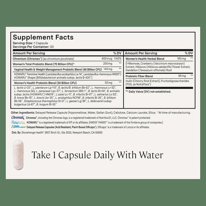 Stonehenge Health Biotics for Women Probiotic 70 Billion CFU, 24 Strains + Prebiotic Fiber, Weight Management, Mood, Digestive, Vaginal & Immune Support, Non-GMO, 30 Delayed-Release Veg Caps (2 Pack)