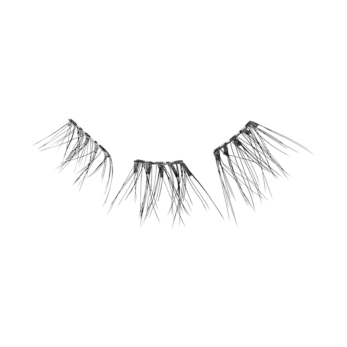Kiss Impress Falsies Press On Self Adhesive Eyelashes, 10mm-12mm Natural Volume Press On Lashes, Black, No Glue Needed, Invisible Band, 12 Lash Clusters - Classy KISS