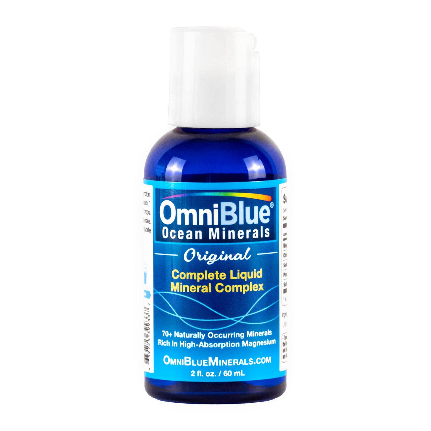 OmniBlue Ocean Minerals - 70+ Trace Minerals & Liquid Magnesium - Potassium, Chloride- Low Sodium - Natural Support for Sleep, Digestion, Regularity, Hydration & Electrolyte Balance (2 oz) OmniBlue