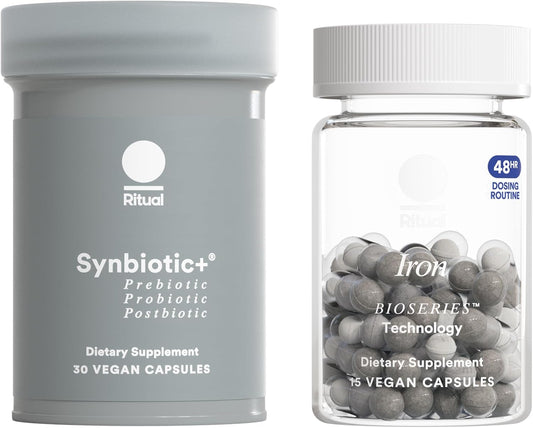 Ritual Iron Stomach Support Duo New 48-Hour Iron BioSeries™ and Synbiotic+ for Daily Gut Health Support, 30 Day Supply*