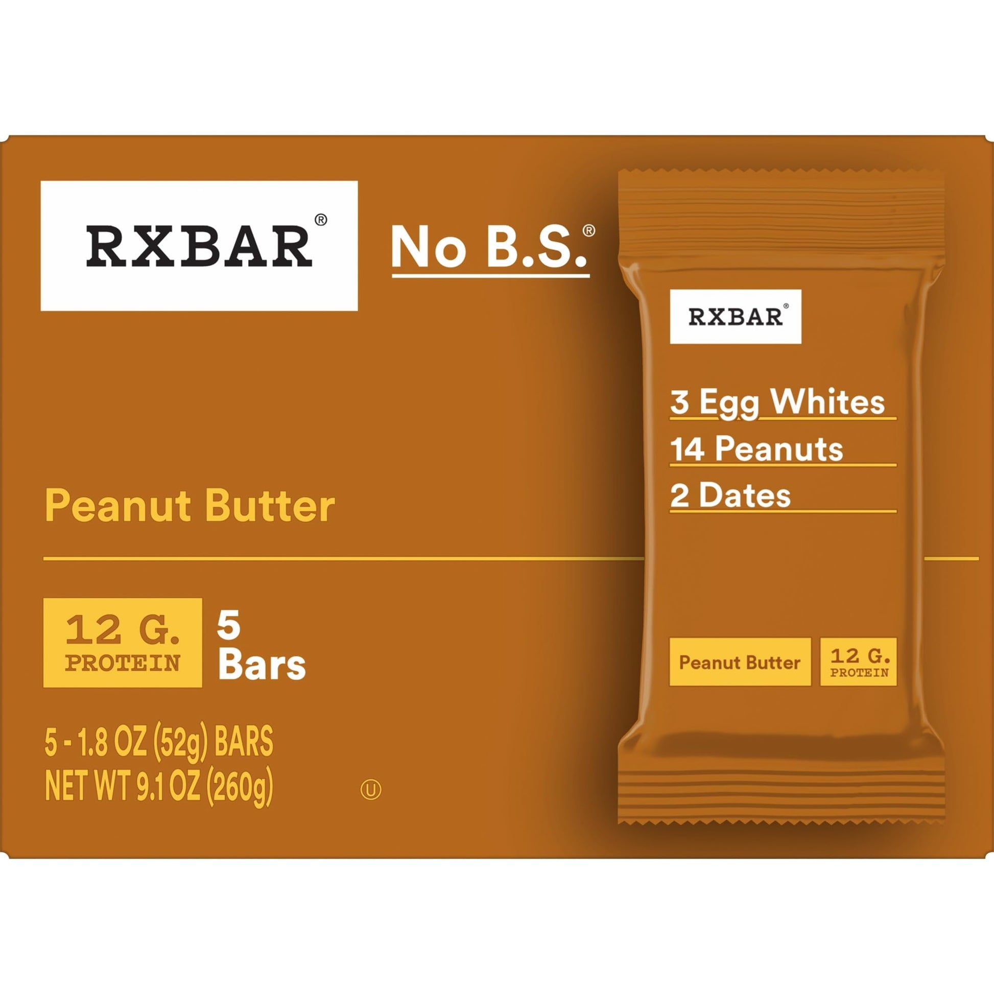 RXBAR Protein Bars, 12g Protein, Gluten Free Snacks, Peanut Butter, 22oz Box (12 Bars) Gsupps Australia