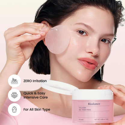 Biodance Collagen Gel Toner Pads, Pore Minimizer for Face, Improving Elasticity, Plumping Toner Pads for Sensitive Skin BIODANCE