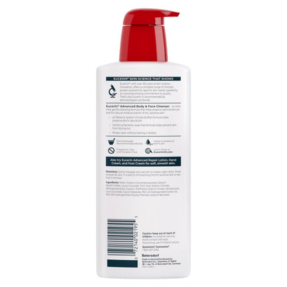 Eucerin Advanced Repair Body and Face Cleanser, 16.9 FL OZ Eucerin