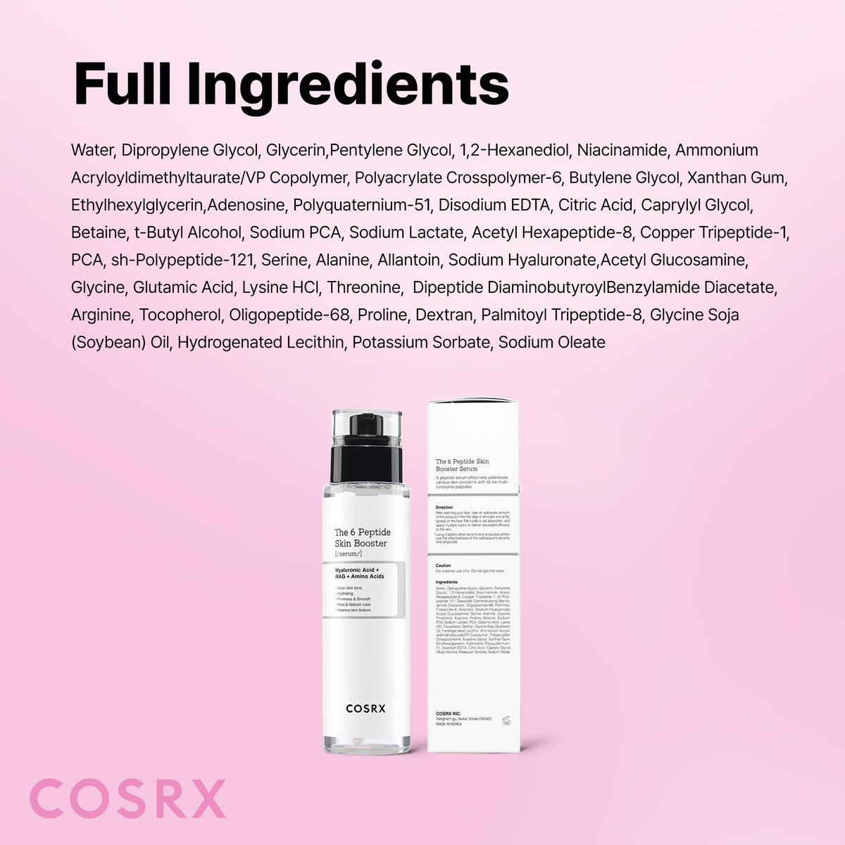 COSRX 6X Peptide Collagen Skin Booster Toner Serum for Dull Skin, 5.07 oz COSRX