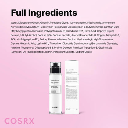 COSRX 6X Peptide Collagen Skin Booster Toner Serum for Dull Skin, 5.07 oz COSRX