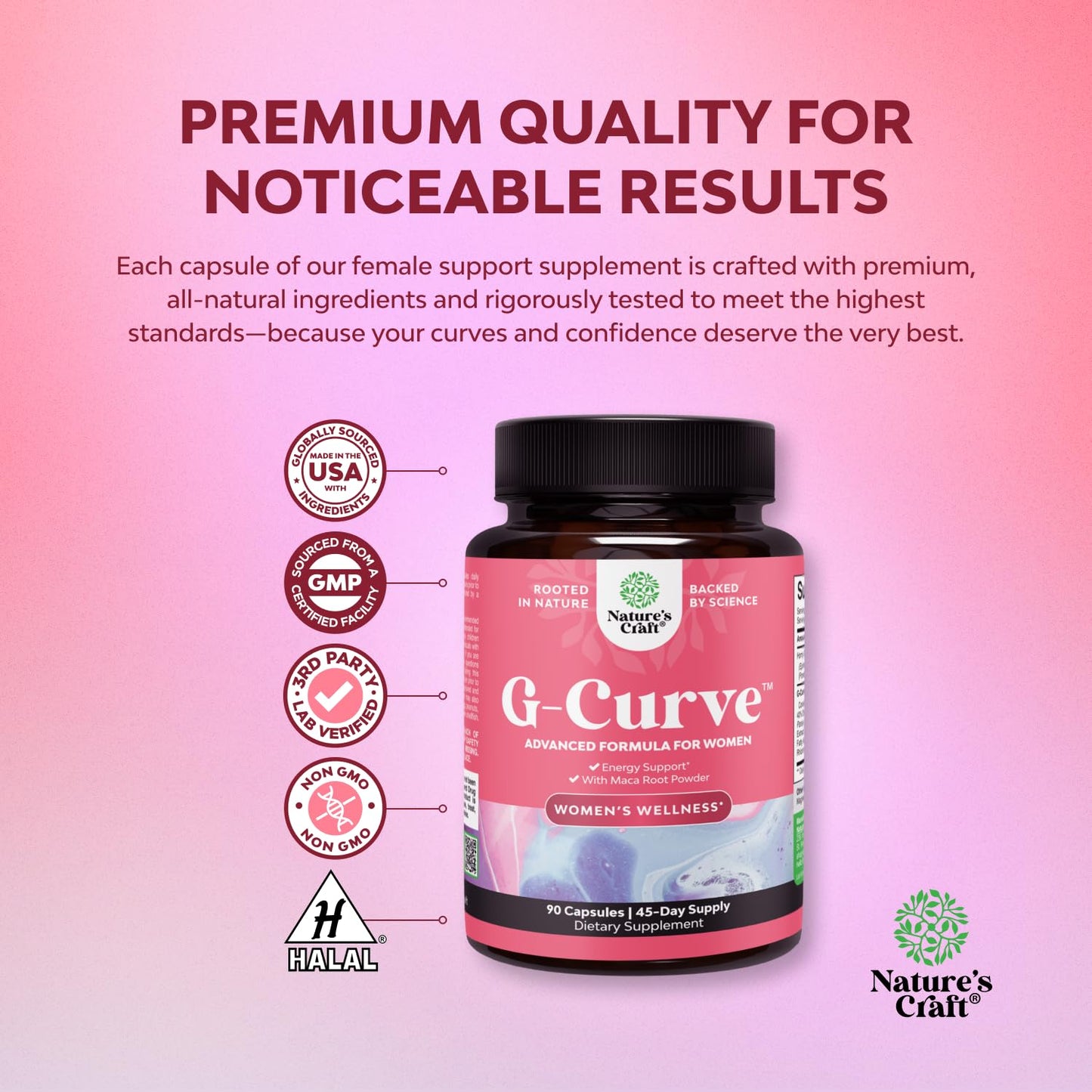 G-Curve Butt and Breast Growth Capsules - Horny Goat Weed Muira Puama & Maca Root for Butt Growth Support - Advanced Herbal Formula - Supports Bigger Butt & Bigger Breast - Easy to Swallow - 60 Count Gsupps Australia