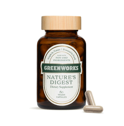 Greenworks Nature's Digest 10 Billion CFU Probiotic for Adults | Daily Gut Health Supplement with Saccharomyces Boulardii, Psyllium Husk, Bromelain, Greenworks