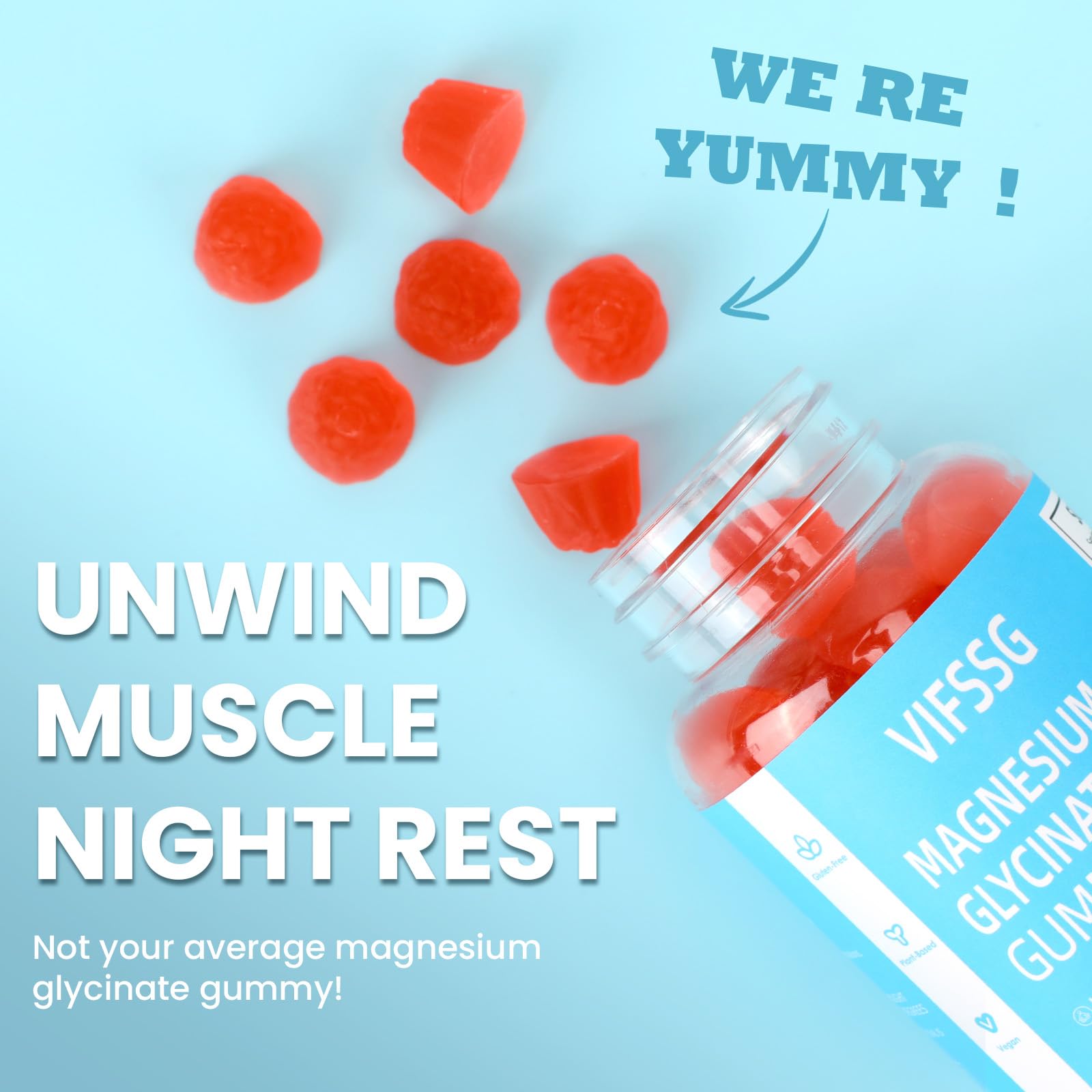 Magnesium Glycinate Gummies 400mg, Sugar Free Gummies with Magnesium L-Threonate 200mg - Magnesium Supplement Chewable Gummies for Women & Men Vegan, Organic Gummies 60 Count VIFSSG buy australia supplements