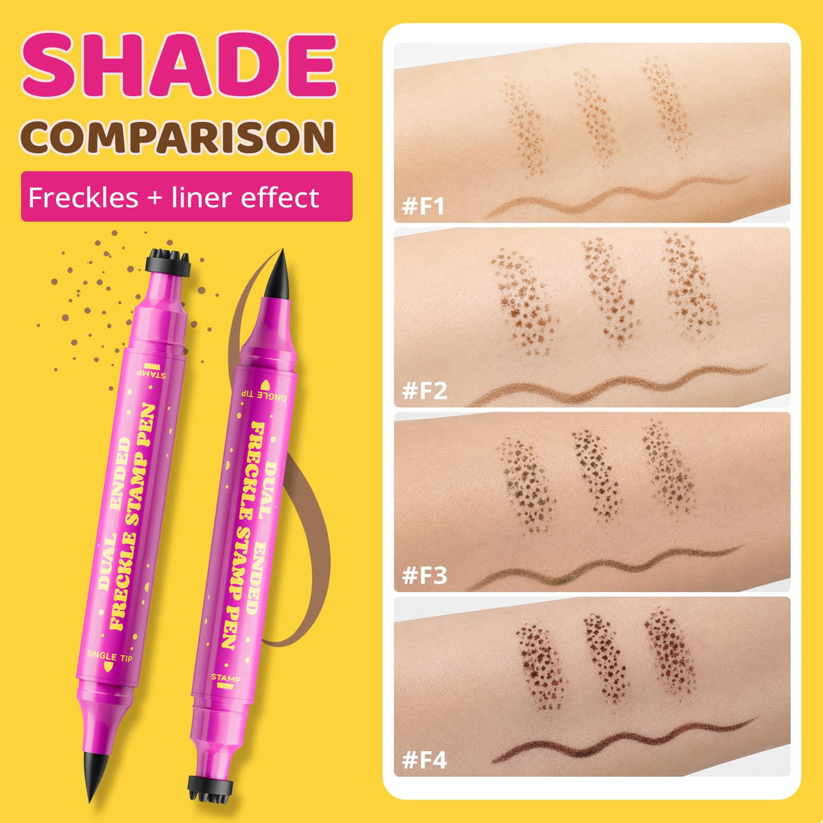 Dual-Ended Freckle Stamp Pen,Sponge Stamp & Precision Tip,Mousy Brown 02 Jolilab