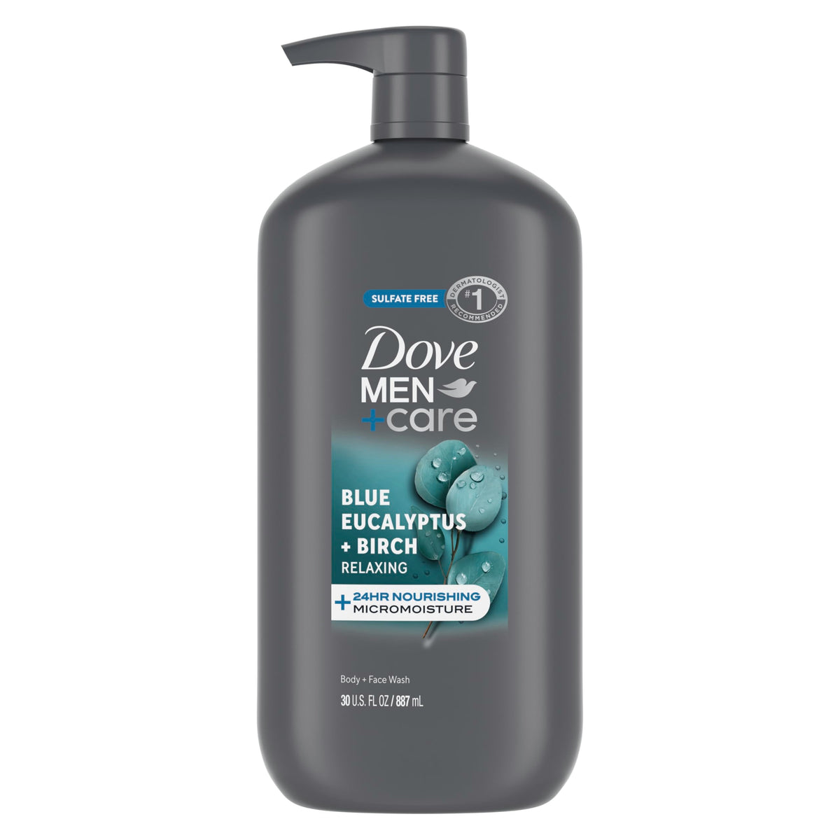 Dove Men Body and Face Wash, Blue Eucalyptus + Birch, 30 oz DOVE MEN + CARE