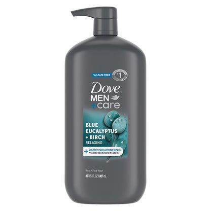 Dove Men Body and Face Wash, Blue Eucalyptus + Birch, 30 oz DOVE MEN + CARE
