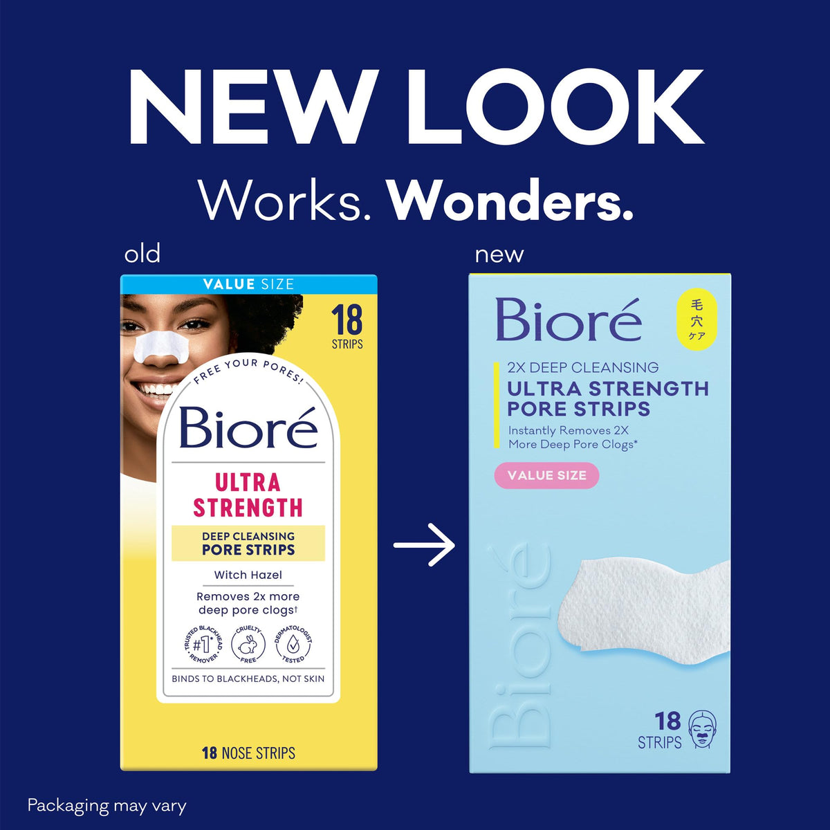 Biore Witch Hazel Ultra Strength Blackhead Remover Pore Strips, 18 ct Bioré