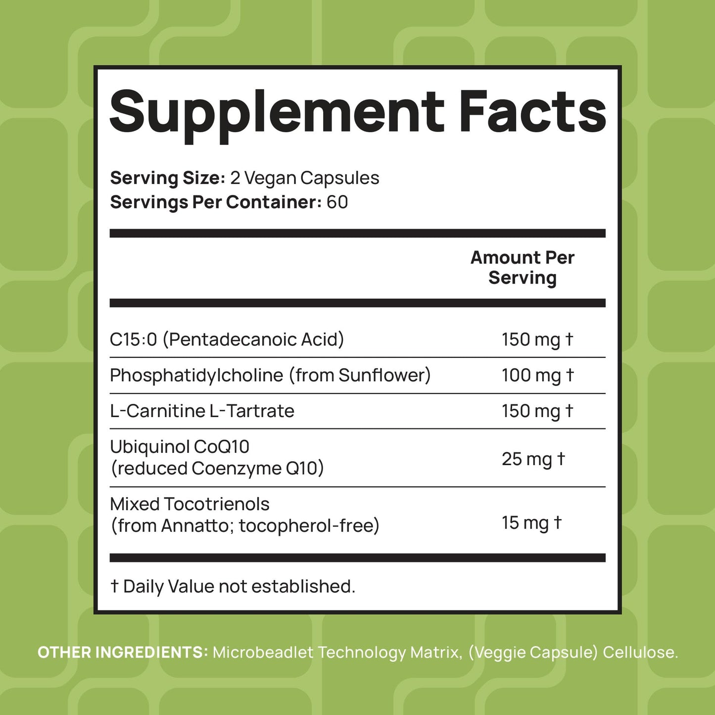 C15:0 Pentadecanoic Acid Supplement | Longevity, Cellular & Membrane Support, Micro-Granule Enhanced Absorption, Phosphatidylcholine, L-Carnitine, Stay-Well Naturals