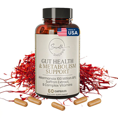 SORELLE SHOPPE Akkermansia Muciniphila Probiotic + Saffron + B Complex | Core Gut Health & Daily Wellness | Mood & Metabolism Support SORELLE SHOPPE