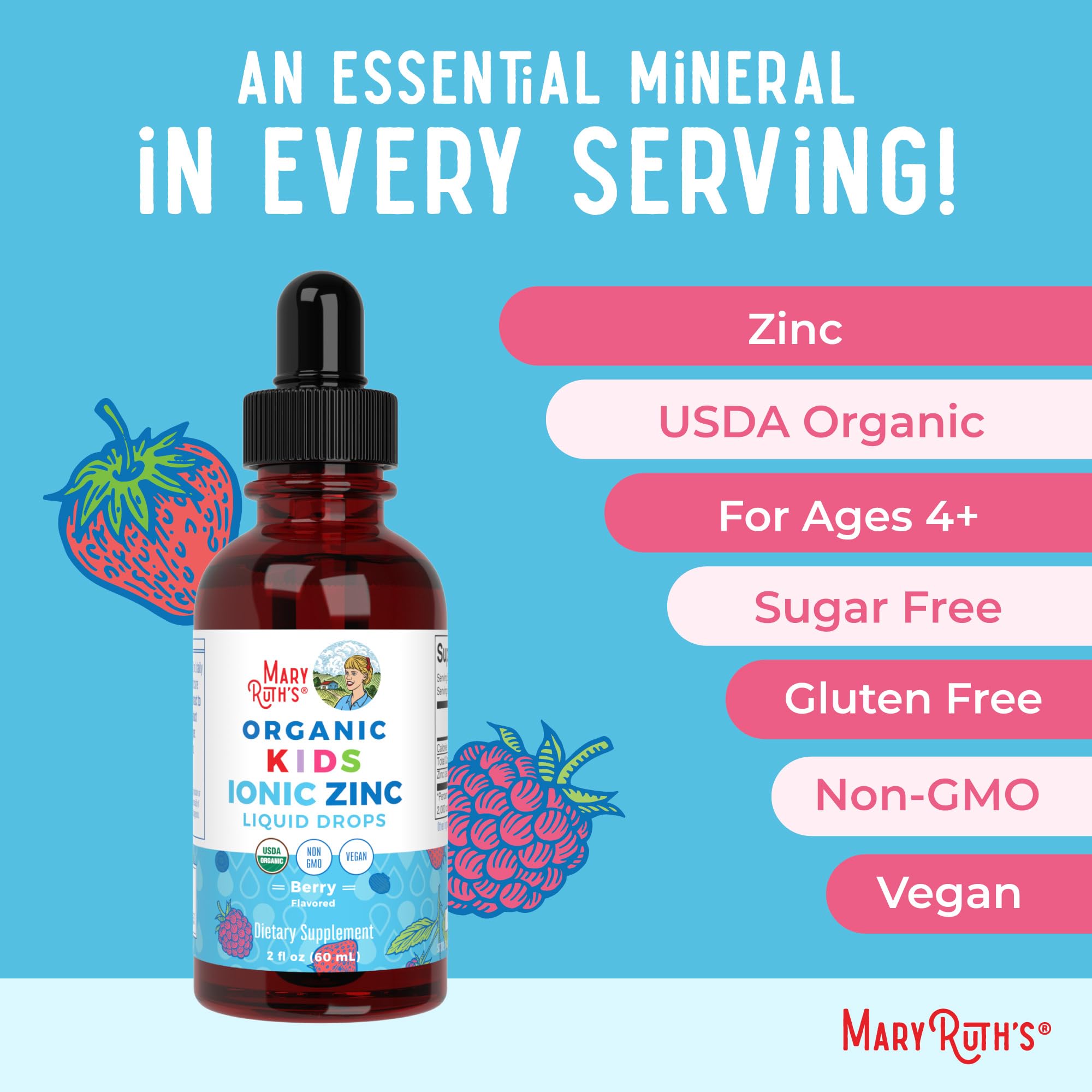 MaryRuth Organics Zinc Supplement for Immune Support, Immune Support Supplement for Kids, Ages 4-13, Zinc Sulfate, Vegan, USDA Organic, Glycerin Based, 2 Fl Oz MARYRUTH'S buy australia supplements