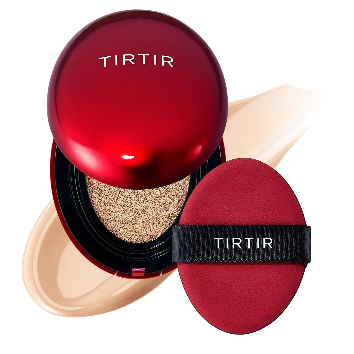 TIRTIR Mask Fit Red Cushion Foundation | Full coverage, Weightless, Skin fit, Satin Glow Finish, Korean Makeup BB Foundation, beauty, Tattoo cover up, Buildable (#21N Ivory, 0.63 Fl Oz) TIRTIR