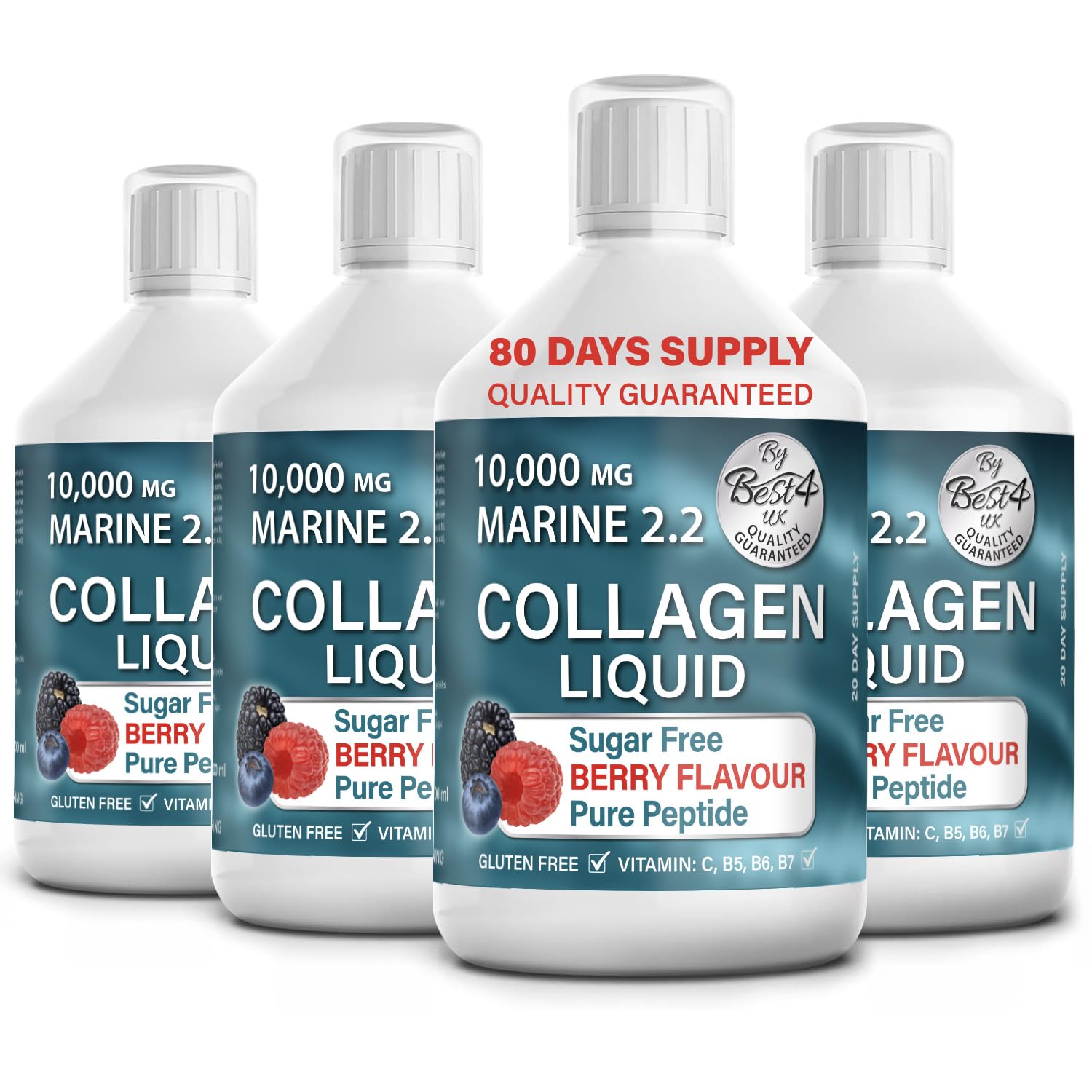 4 Pack Marine Collagen 2.2 Liquid 10000mg Sugar Free Ready to Drink Berry Flavour Best4Group buy australia supplements