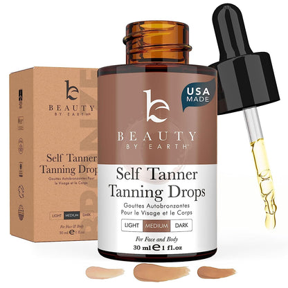 Self Tanning Drops - USA Made with Natural & Organic Ingredients Beauty by Earth